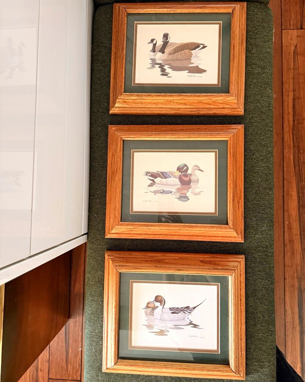 Richard Sloan Signed Set of 3 Matted & Framed Duck & Goose Prints Realism 1980